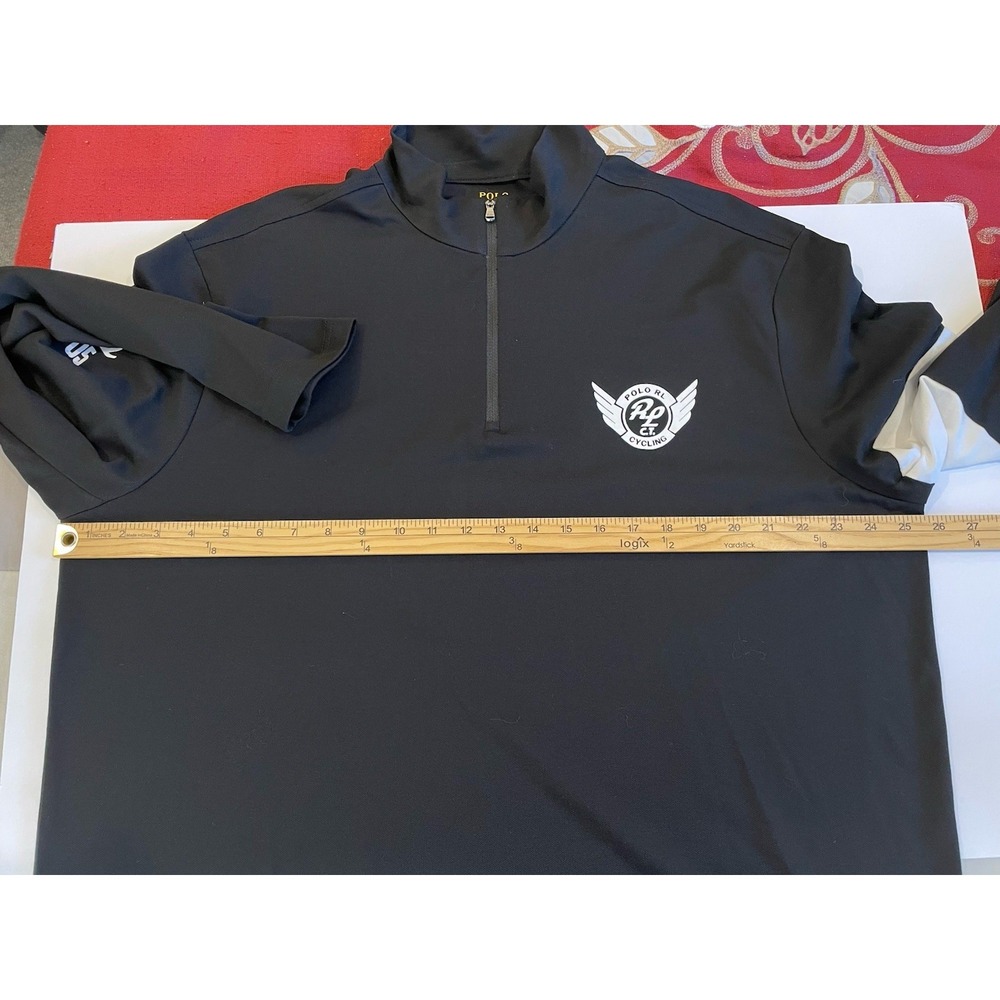 Polo Ralph Lauren Inter-Boro Cycle Series 1/4 Zip Shirt Sz XXL Black Long Sleeve - Picture 6 of 8